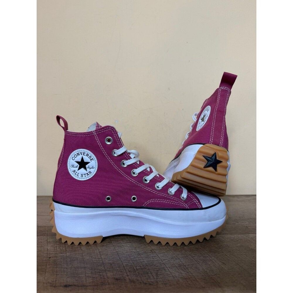 Converse Womens Run Star Hike Hi Canvas sized 7.5 shoes platform 172362C Hibiscu
